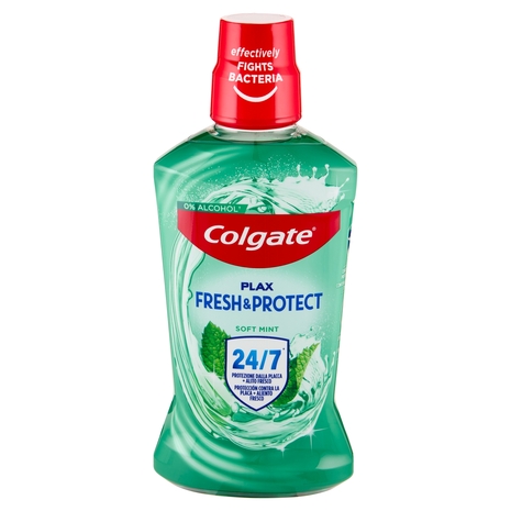 Colgate collutorio Plax Fresh & Protect Soft Mint con antibatterico 500 ml